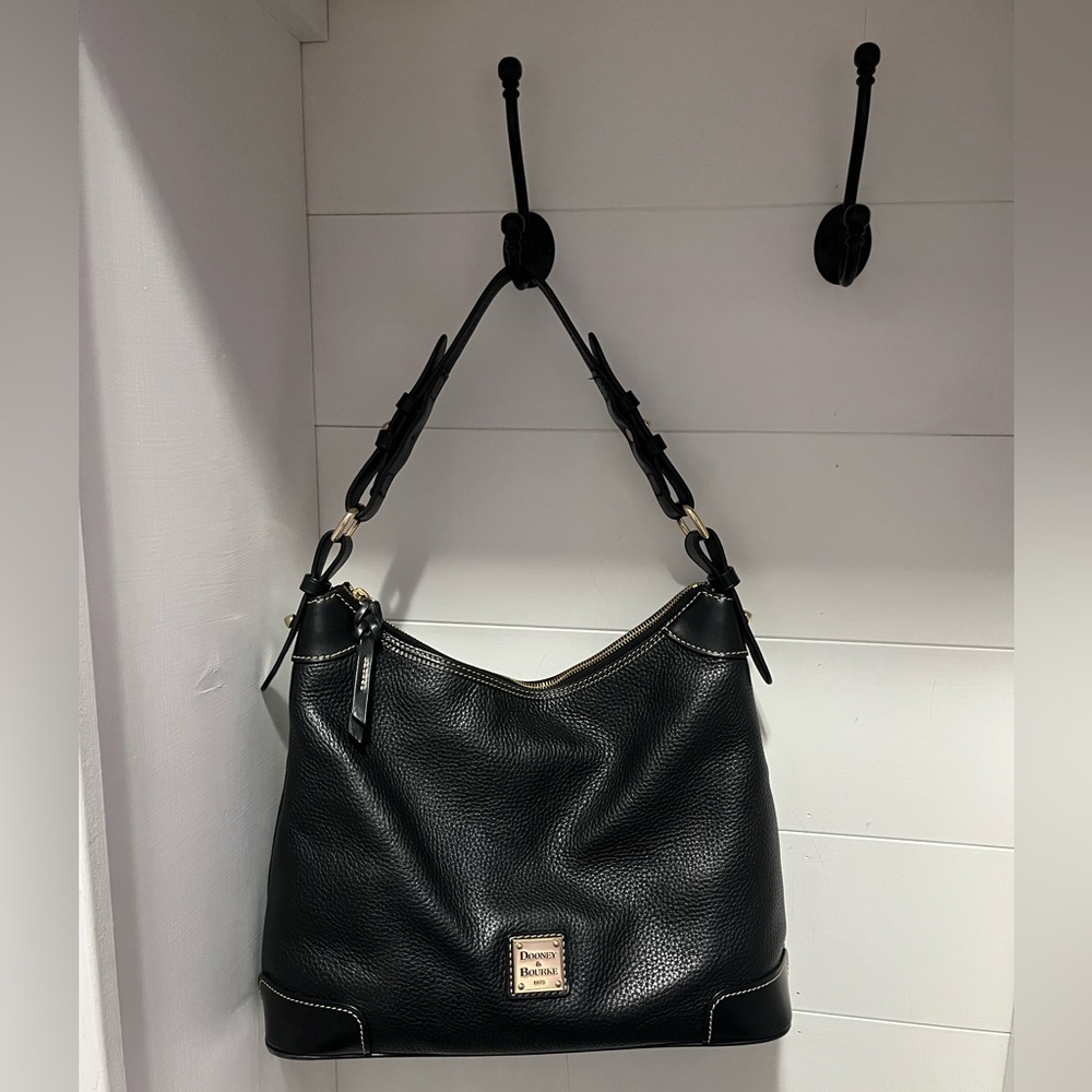 Dooney & Bourke Black Pebble Leather Hobo